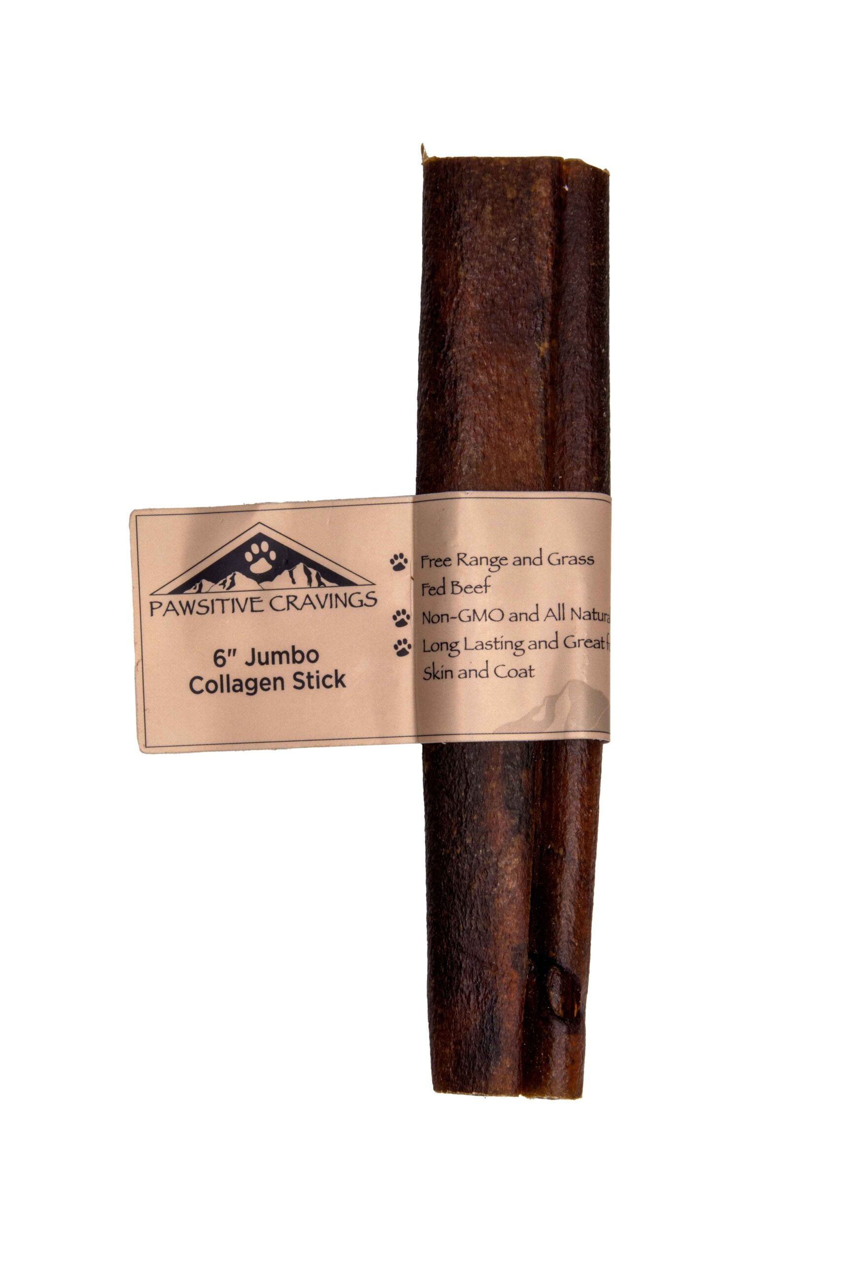 6" Jumbo Collagen Stick 2 6" Jumbo Collagen - Front | Pawsitive Cravings