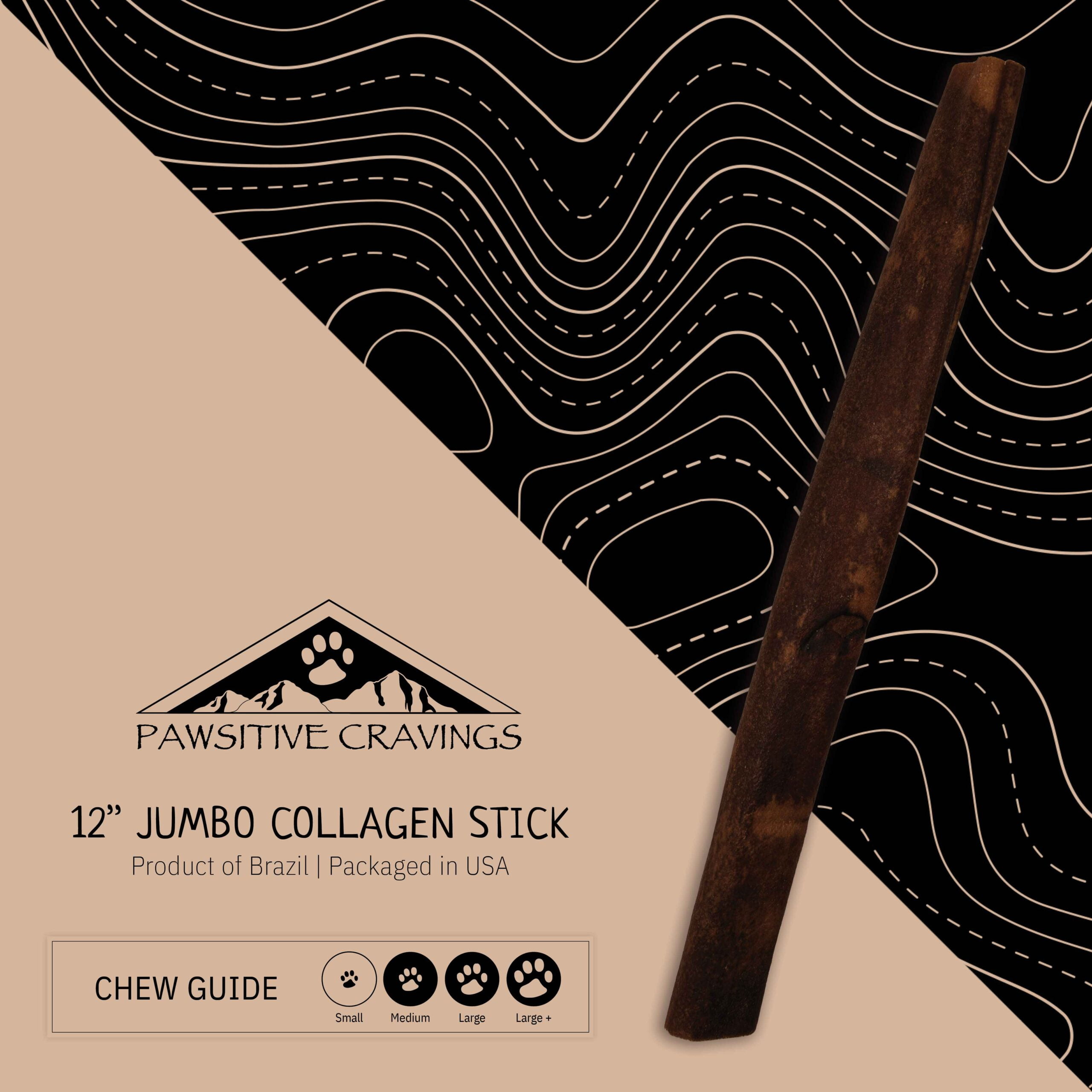 12" Jumbo Collagen Stick 1 12" Jumbo Collagen Stick Chew Guide | Pawsitive Cravings