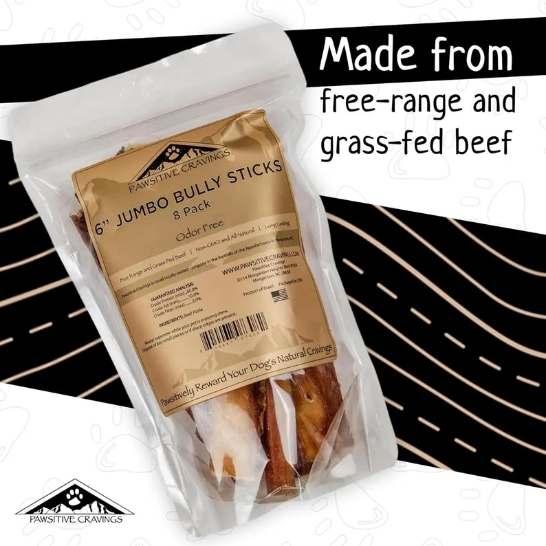 6" Jumbo Bully Stick 10 6" Jumbo Bully Stick 8 pack