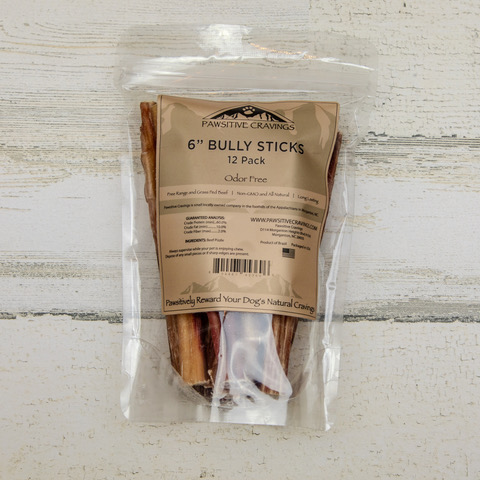 6" Thick Bully Stick 4 6" Bully Sticks 12-pack | Pawsitive Cravings