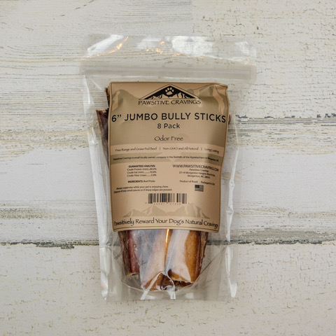 6" Jumbo Bully Stick 4 6" Jumbo Bully Sticks 8-pack | Pawsitive Cravings
